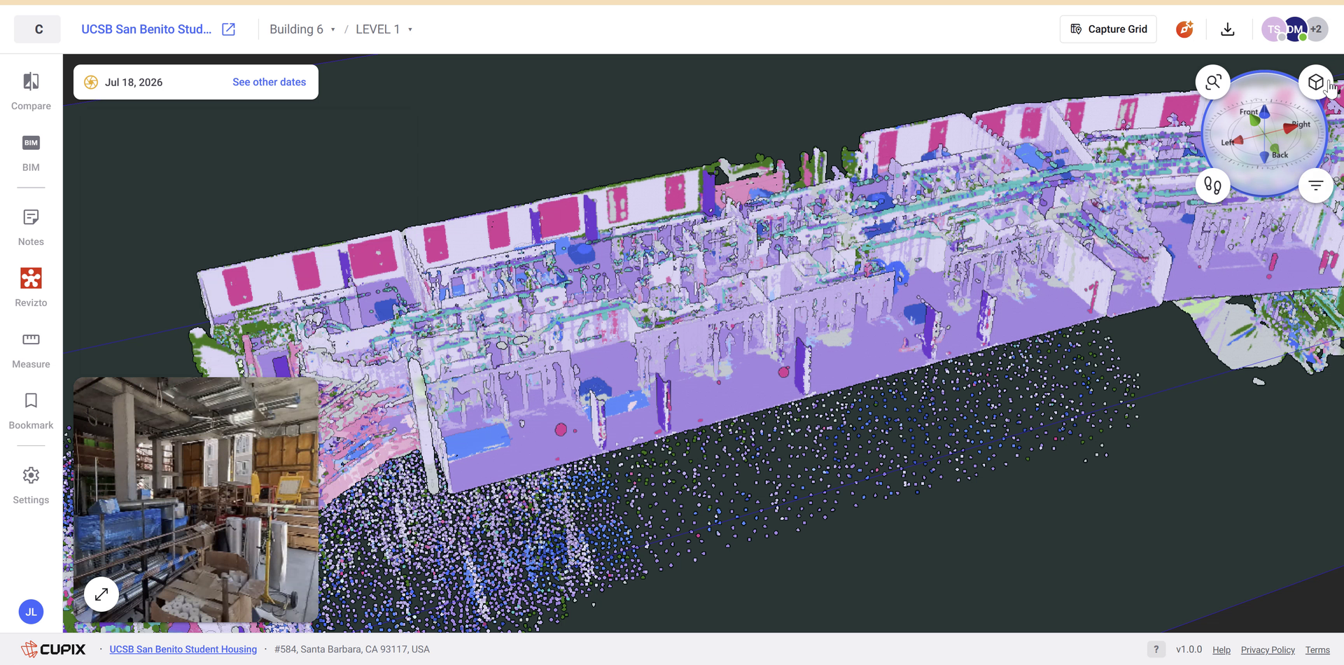 A 3D model rendered in segmentation colours
