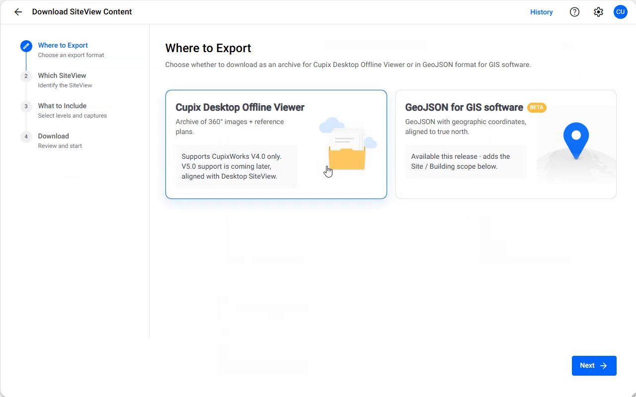 The Download tab with Download SiteView Content selected