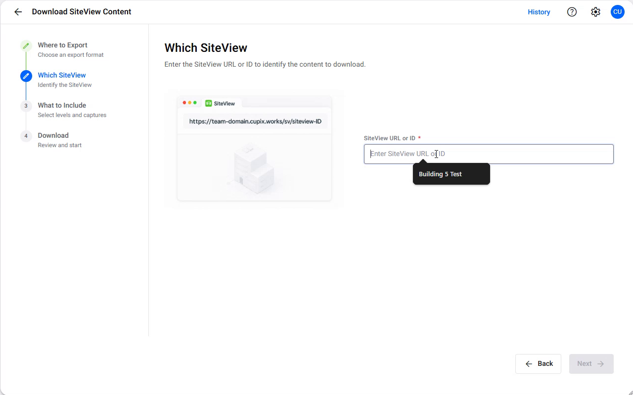 Choosing which SiteView to download