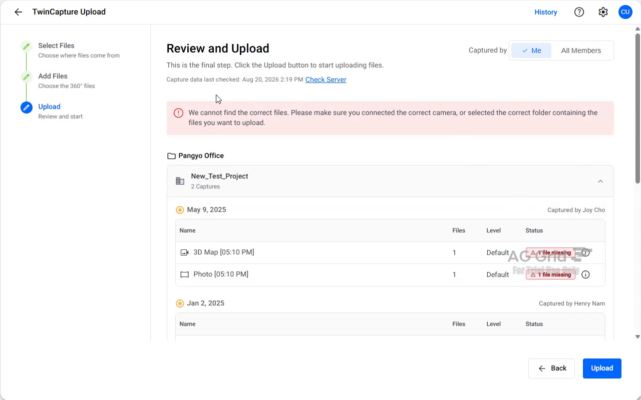 The banner shown when no matching files are found