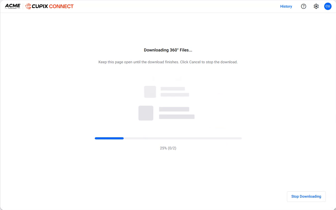 The download in progress