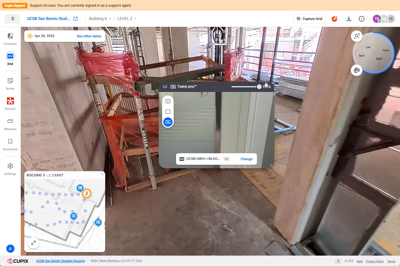 TwinLens with BIM over the capture.