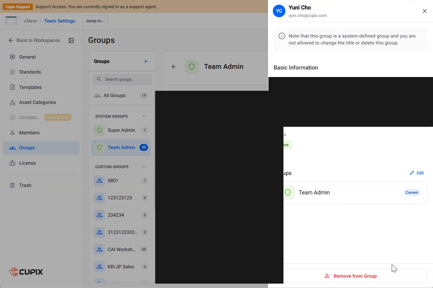 The Move to Another Group dialog