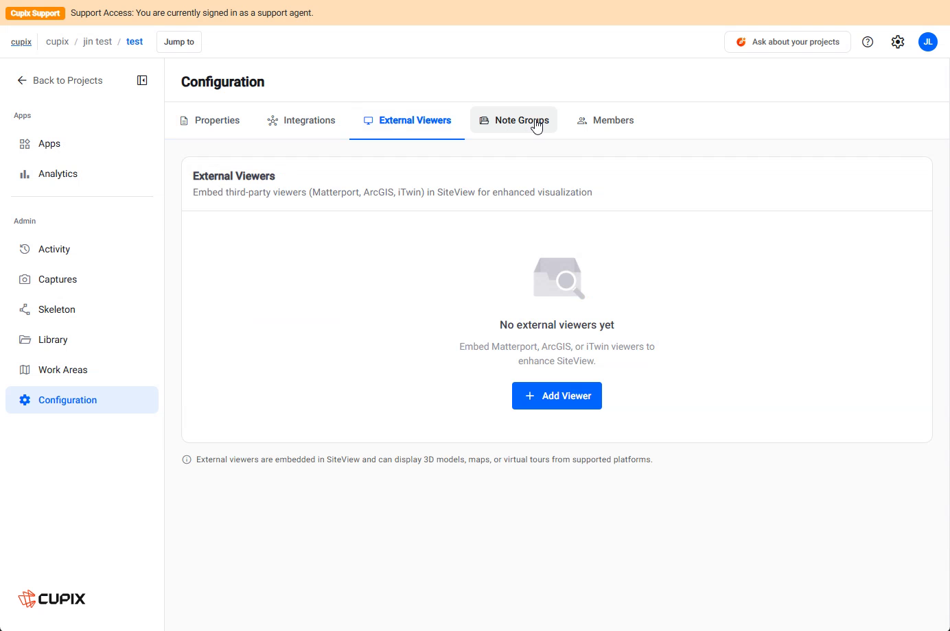 Configuration › External Viewers, empty