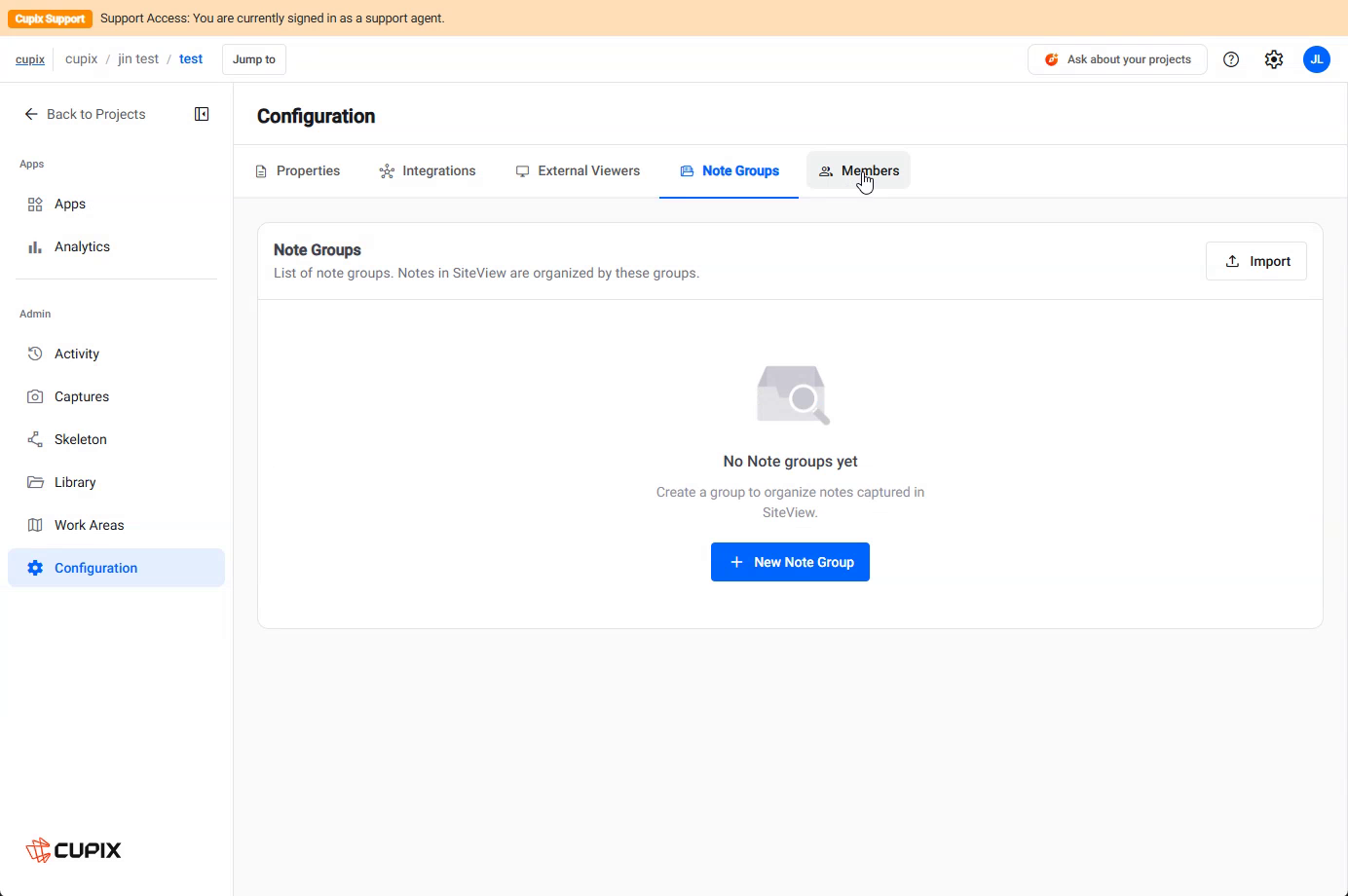 Configuration › Note Groups, empty