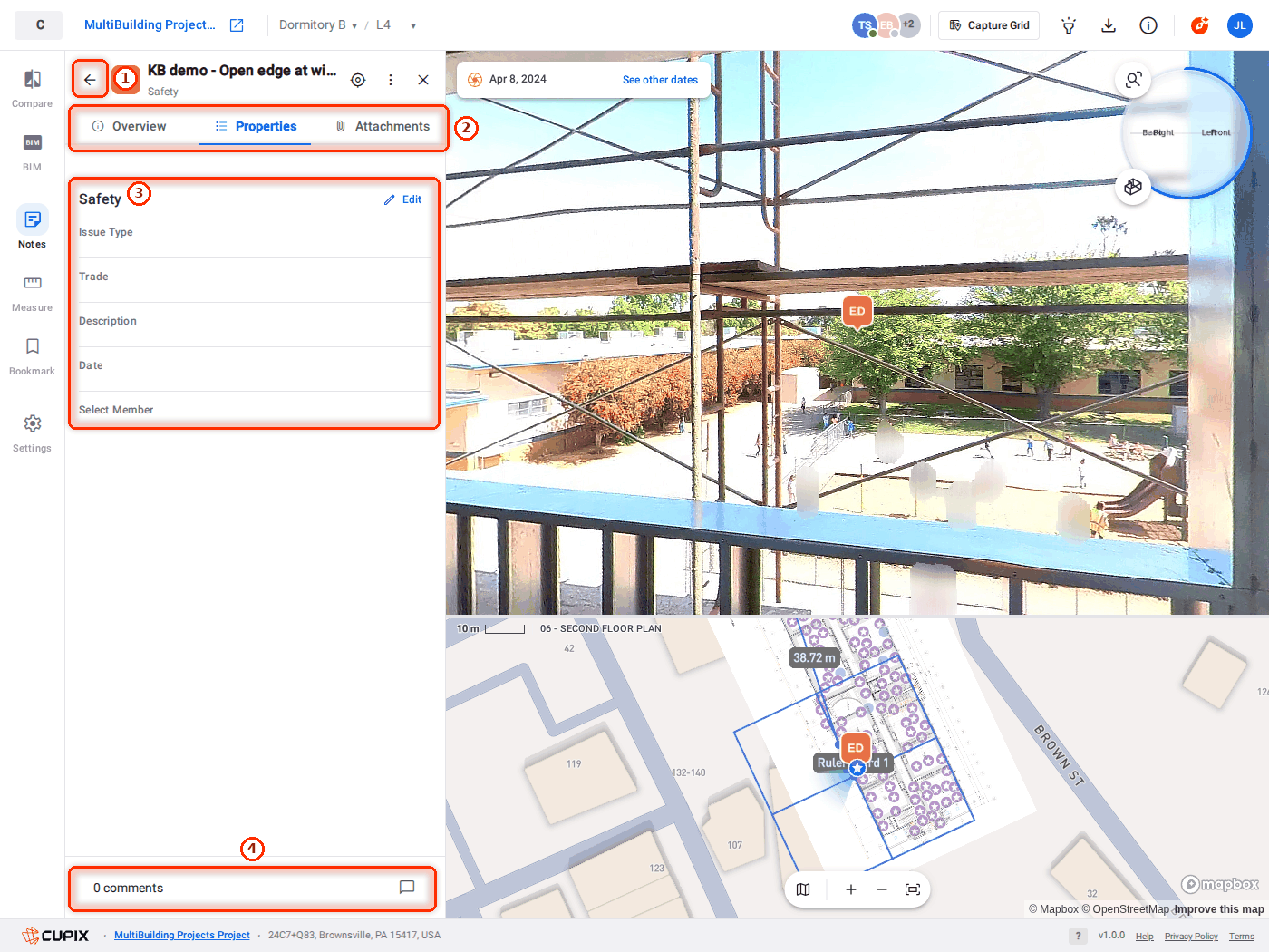 A note open on its Properties tab.
