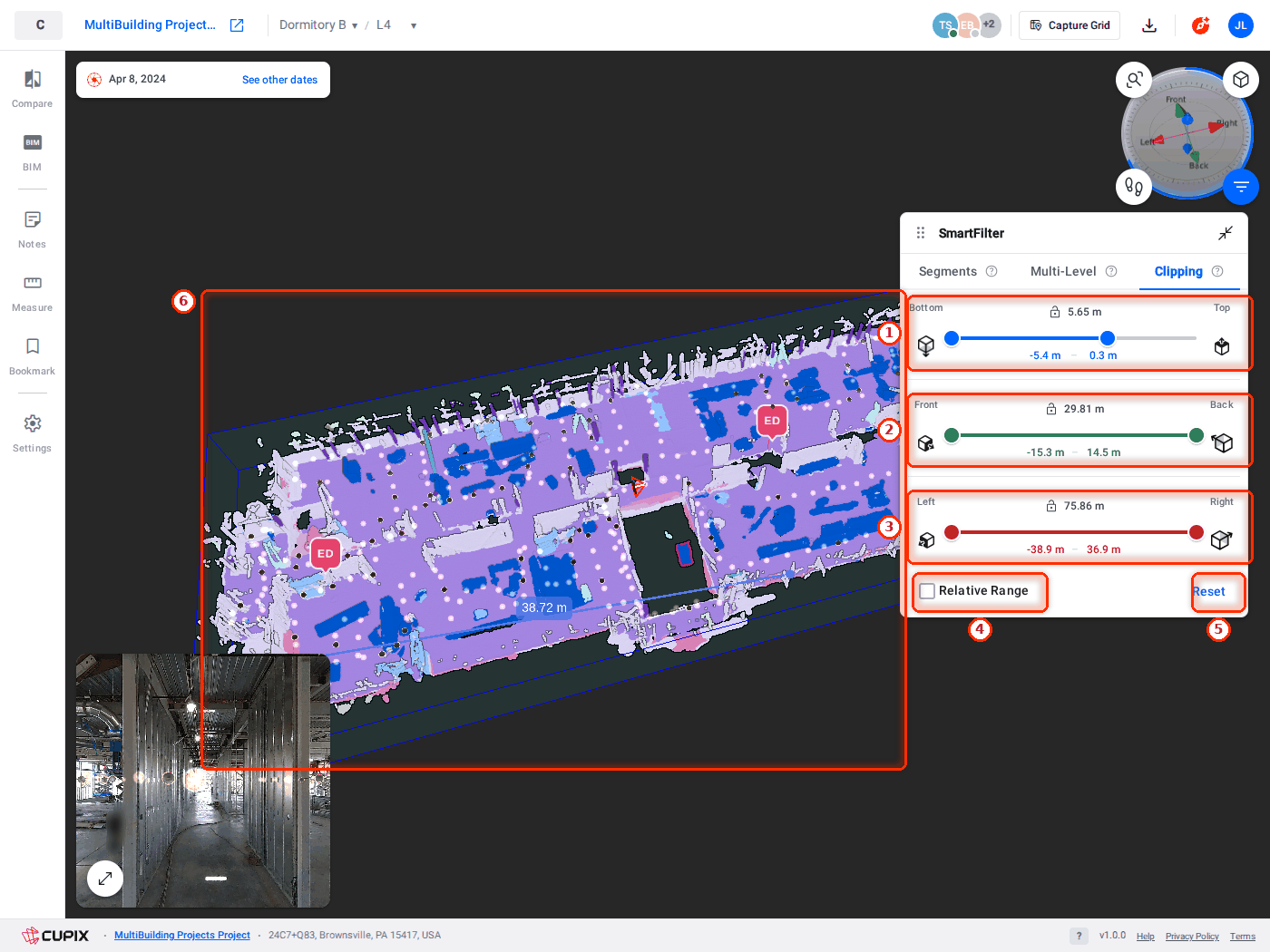 Clipping with the top cut down, so the model is open from above.