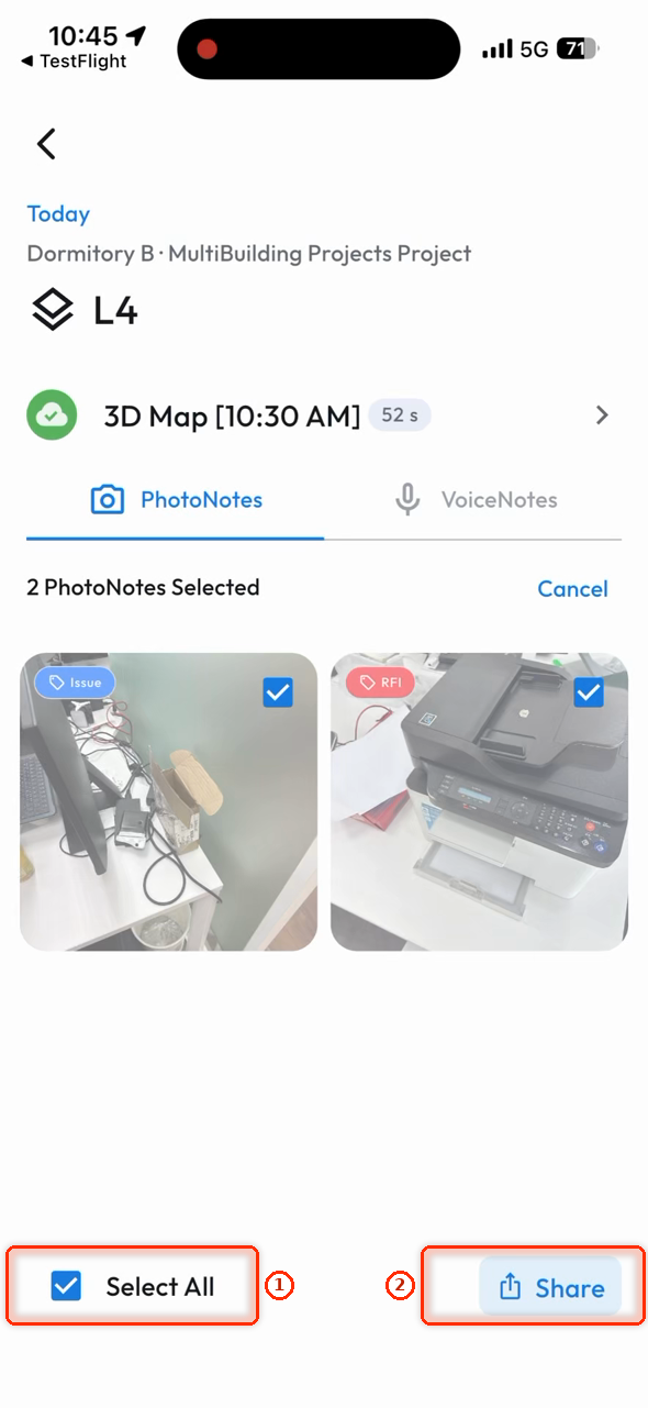Selected notes and Share