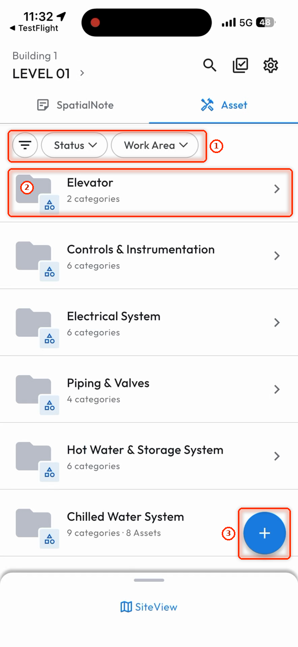 The Asset tab