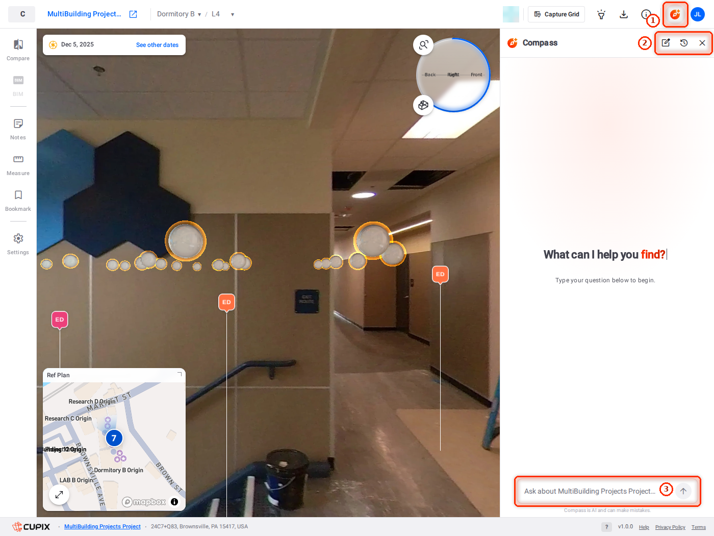 Compass opened inside SiteView.
