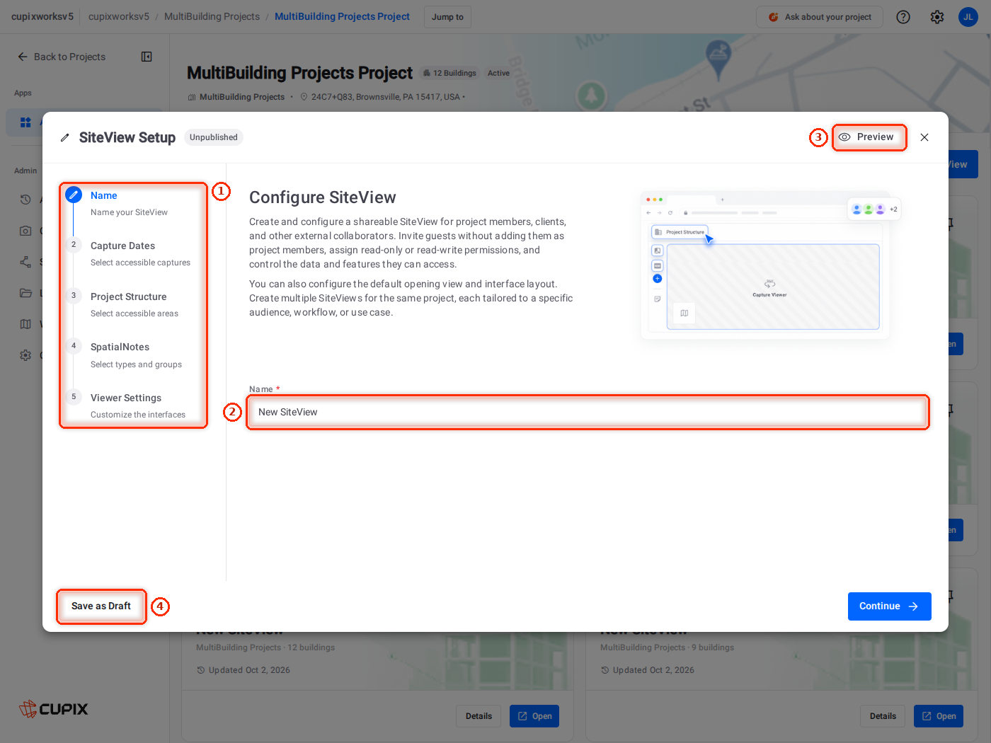 Step 1 of the SiteView Setup wizard.
